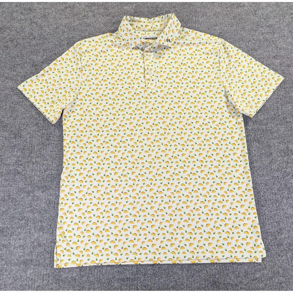 Fore Fathers Holy Guacamole Taco Performance Polo Men's Size Medium Multi Color